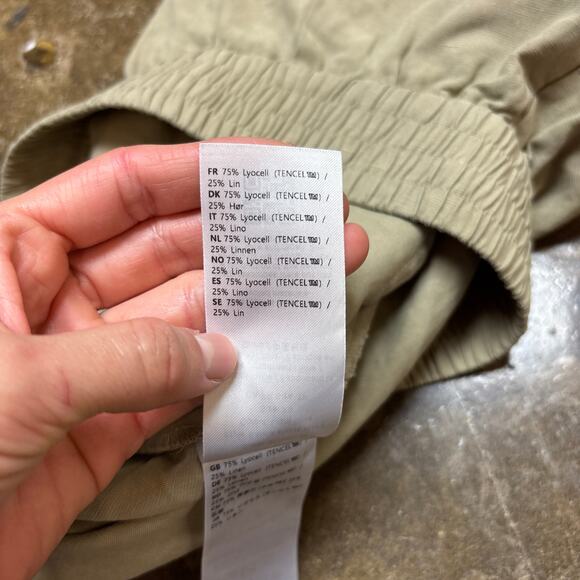 Samsoe Samsoe Sajulia Khaki Pleated Shorts Women's XS Linen - Picture 8 of 12